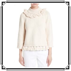Broome Street Kate Spade Cream Sweater Tassels Cotton Size Medium